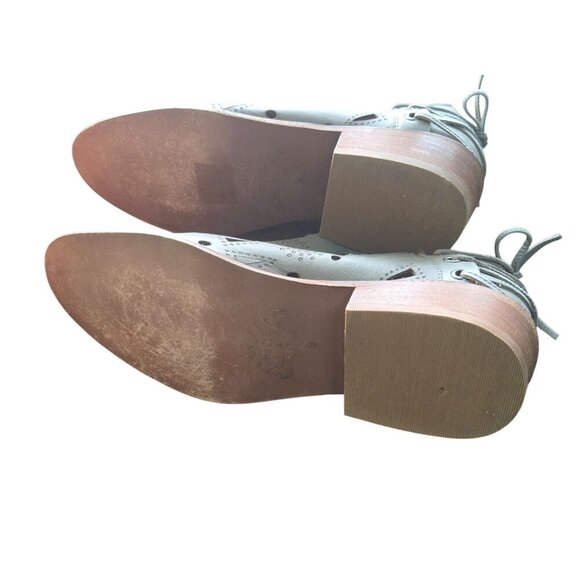 Anthropologie Musse & Cloud Anisse Laser Cut Leather Gray Ankle Boot Size 9 - Picture 6 of 8